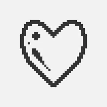 Pixel art abstract soap bubble heart icon Illustrazione stock