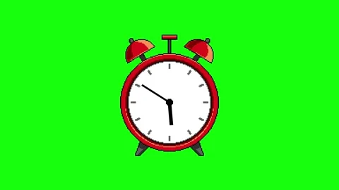 Pixel art alarm clock rotating hands animation Stock Footage 328450495