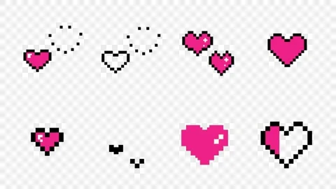 Pixel Art Animated Elements Bundle - 26 Icons After Effects stock