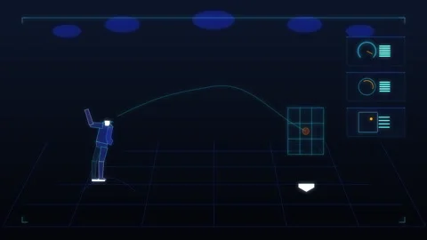 Pixel art animation of a baseball pitcher throwing a curveball Stock Footage 346550445