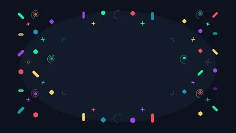Pixel art animation loop with geometric shapes, retro game elements, and Stock Footage 346739320