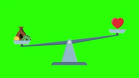Pixel Art Animation  Money Versus Heart on Scales Stock Footage 310280200