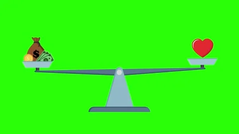Pixel Art Animation Scale Balancing Money and Heart on Green Screen Stock Footage 310280215