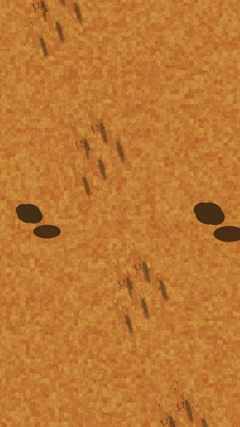 Pixel art ants crawling on sandy ground, animation motion loop Stock Footage 346739462