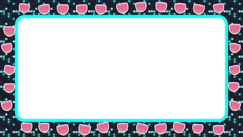 Pixel Art Arcade Cyan Frame Video Loop Background Stock Footage 346569730
