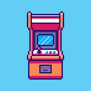 Pixel art arcade machine game asset design Stock Illustration