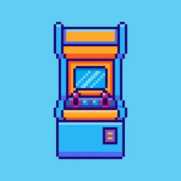 Pixel art arcade machine game asset design Stock Illustration