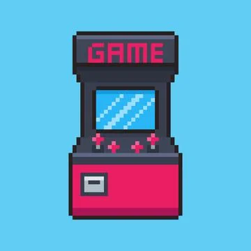 Pixel art arcade machine game asset design Stock Illustration
