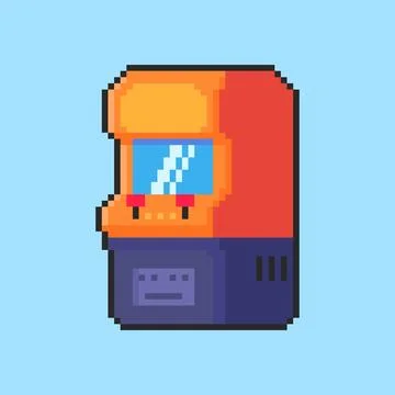 Pixel art arcade machine game asset design Stock Illustration