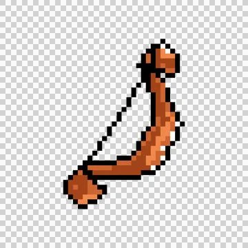 Pixel art archery weapon graphic design vector Illustrazione stock