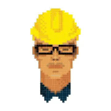 Pixel art architect Ilustración de archivo