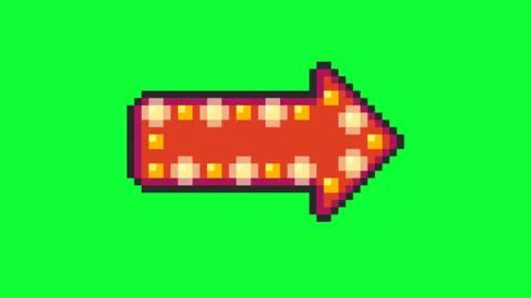 Pixel Art Arrow Animation on Green Screen 動画素材 346799576