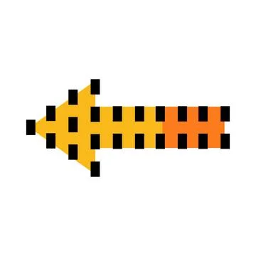 Pixel art arrow pointing left illustrating direction and navigation Stock Illustration