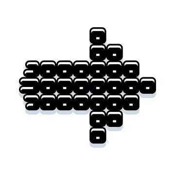 Pixel art arrow pointing right direction indicator Stock Illustration