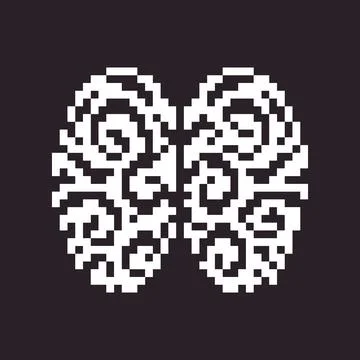 Pixel art artificial intelligence icon Stock Illustration
