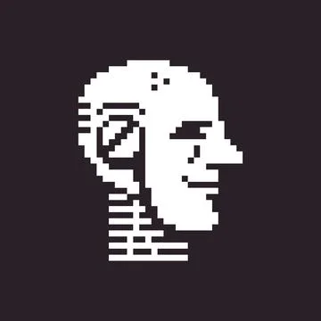 Pixel art artificial intelligence icon Illustrazione stock