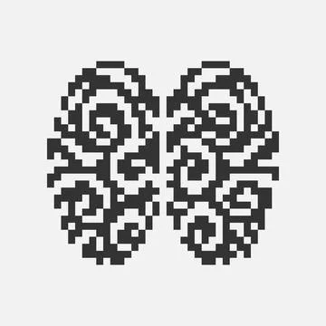 Pixel art artificial intelligence icon Illustrazione stock