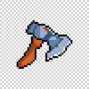 Pixel art axe weapon graphic design vector Stock Illustration