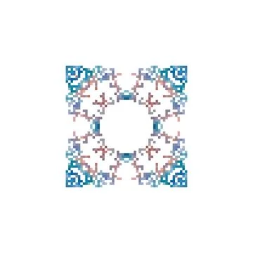 Pixel art background. Pixel art pattern with geometric figures. Vector illustrat Stock Illustration