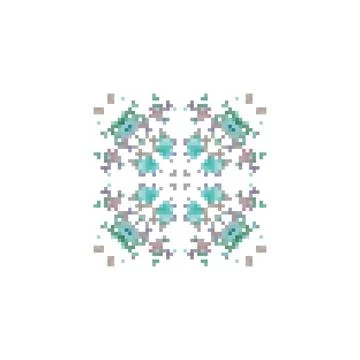 Pixel art background. Pixel art pattern with geometric figures. Vector illustrat Stock Illustration