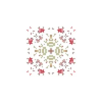Pixel art background. Pixel art pattern with geometric figures. Vector illustrat 스톡 일러스트