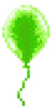 Pixel Art Balloon 8 Bit Arcade Video Game Icon Stock Illustration