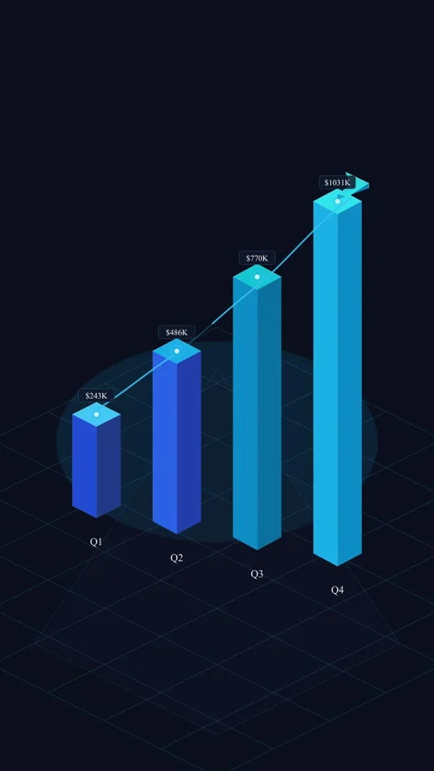 Pixel art bar chart showing data growth animation Stock Footage 346550620