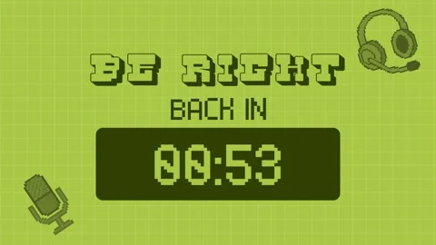 Pixel Art Be Right Back Countdown Timer for Streamers 스톡 동영상 335123174