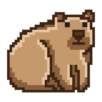 Pixel art bear Illustrazione stock