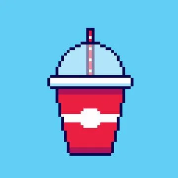 Pixel art Beverage Cup game asset design Stock Illustration