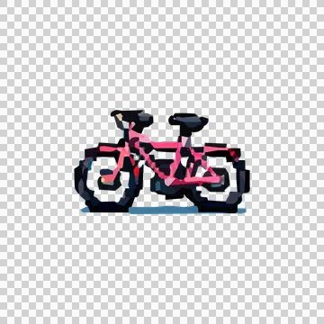 Pixel Art Bicycle Design Vector Stock Illustration
