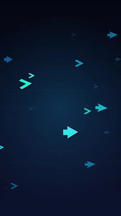 Pixel art blue arrows moving forward in retro video game animation loop Stock Footage 346739392
