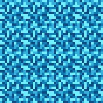 Pixel art blue block texture. Seamless pattern. Stock Illustration