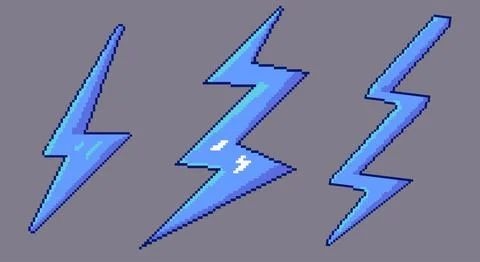 Pixel Art Of Blue Thunder. Illustrazione stock