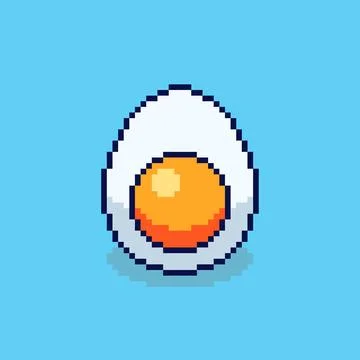 Pixel art Boiled Egg game asset design Stock Illustration