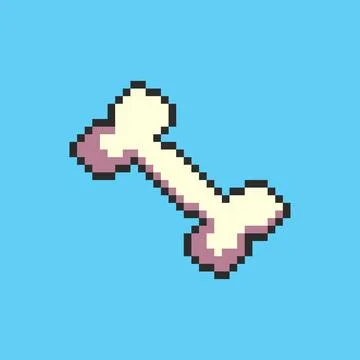 Pixel art bone game asset design Stock Illustration