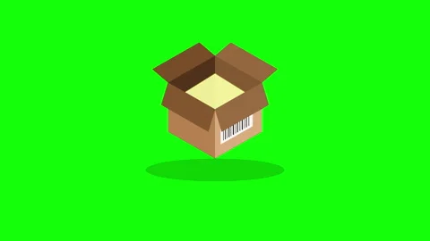 Pixel art box open animation loop video green screen Stock Footage 346550646