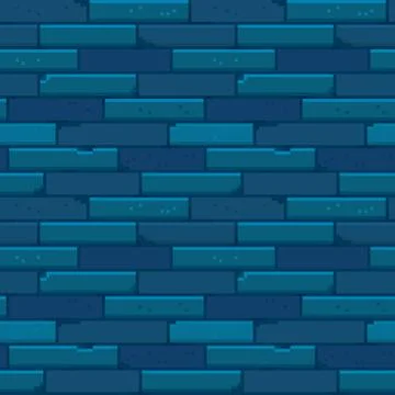 Pixel art brick wall seamless pattern. Stock Illustration