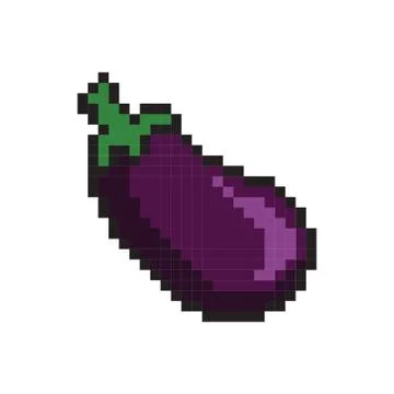 Pixel art brinjal 스톡 일러스트