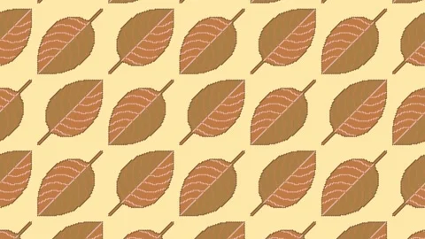 Pixel art brown leaf pattern scroll animation. Autumn background pixel art for 8 動画素材 309511950