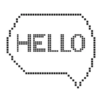 Pixel art bubble speech isolated Stock Illustration