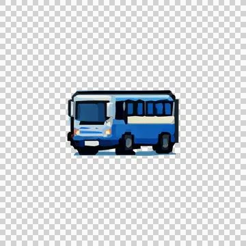 Pixel Art Bus Design Vector Stock Illustration