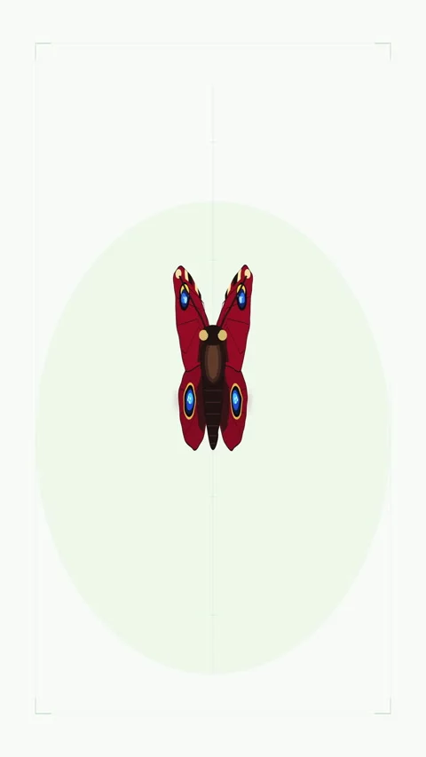 Pixel art butterfly flapping wings animation loop Stock Footage 347947258