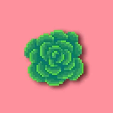 Pixel art cactus. Stock Illustration