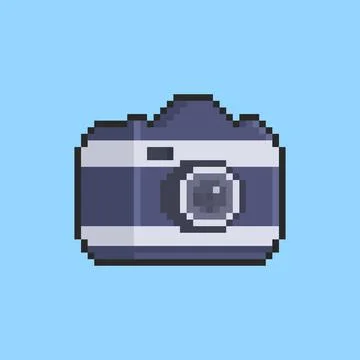 Pixel art camera game asset design Stock Illustration