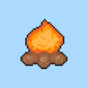 Pixel art Campfire game asset design Иллюстрация