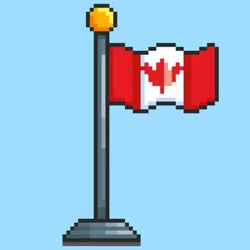 Pixel art Canada Flag game asset design 스톡 일러스트