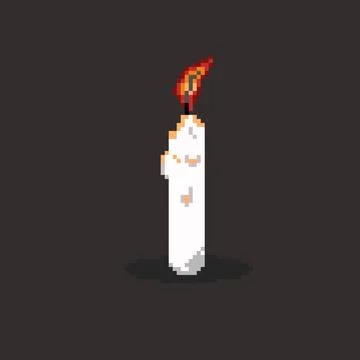 Pixel art of candle Illustrazione stock