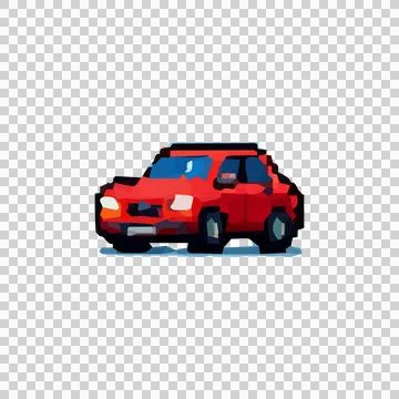 Pixel Art Car Design Vector Stock Illustration