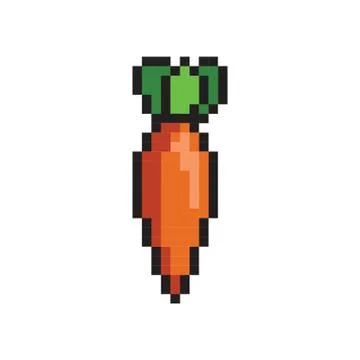 Pixel art carrot Stock Illustration